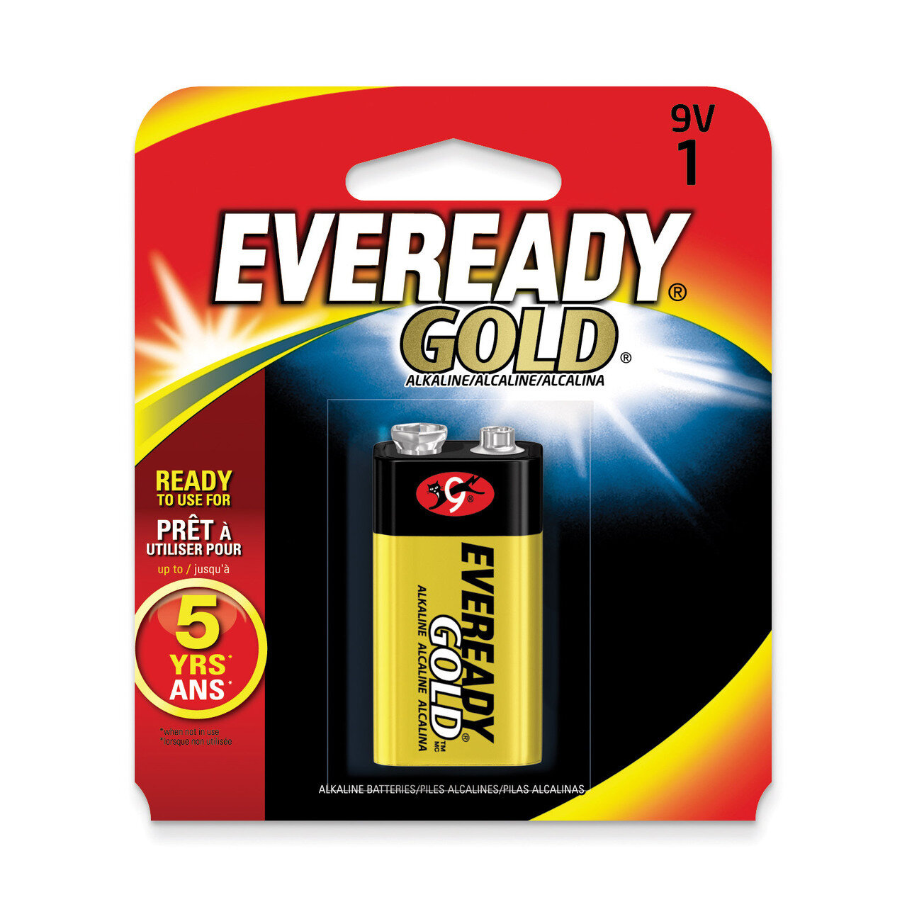 (1) 9Volt Eveready Gold Battery WB9V