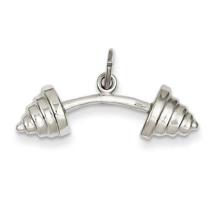 Barbell Charm 14k White Gold WCH133