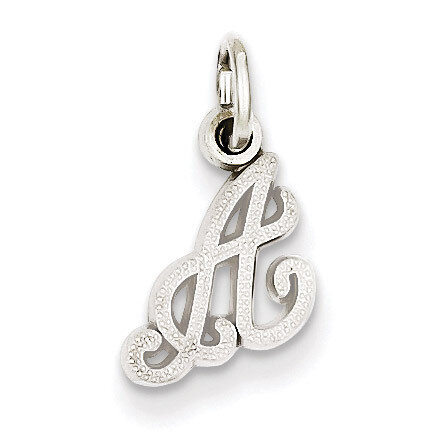 Casted Initial A Charm 14k White Gold WCH138-A
