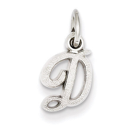 Casted Initial D Charm 14k White Gold WCH138-D