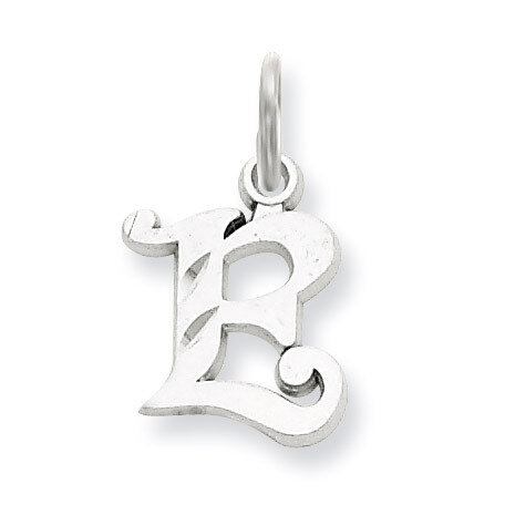 Diamond-cut Initial E Charm 14k White Gold WCH139-E, MPN: WCH139-E, 883957130583