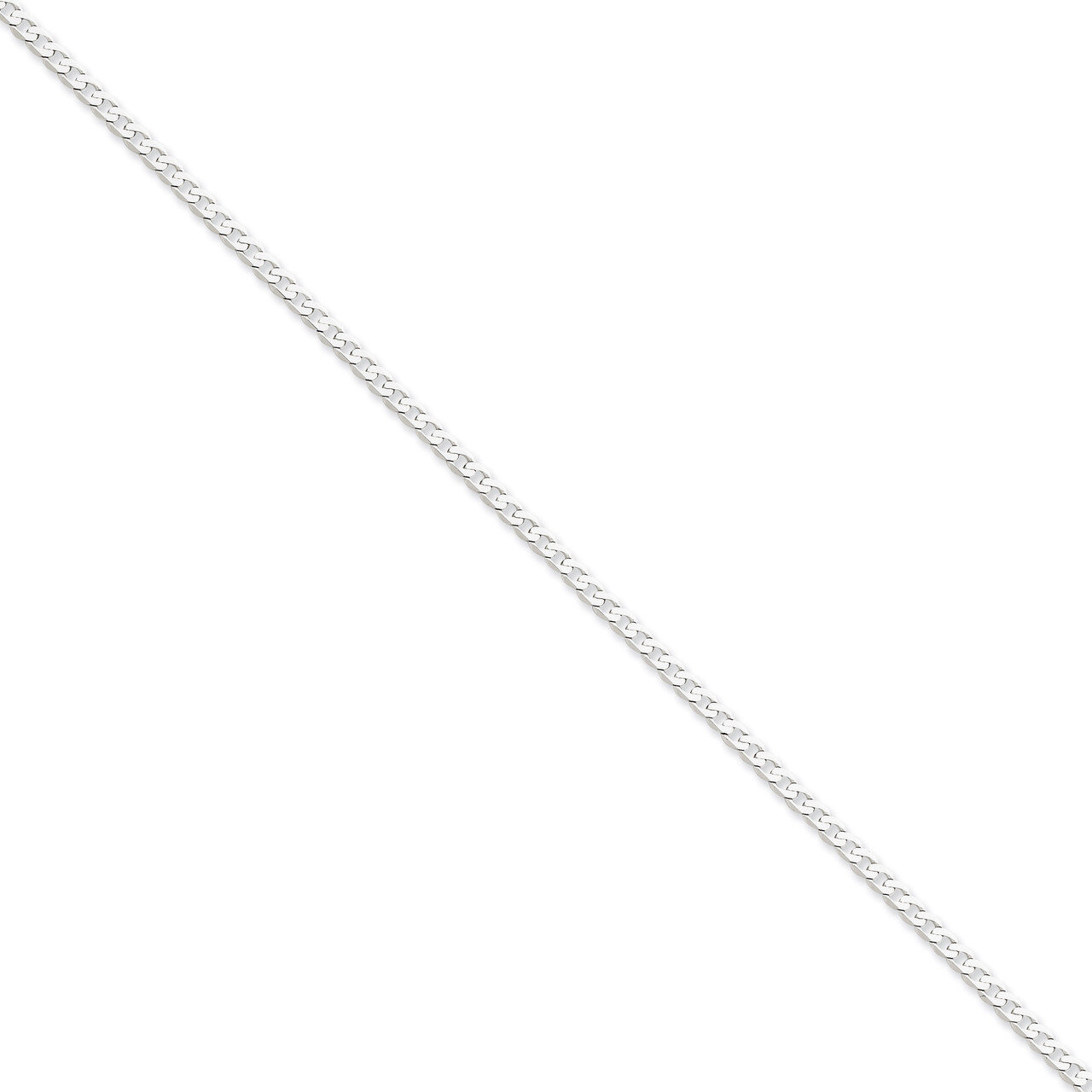 2.9mm Flat Curb Chain 20 Inch 14k White Gold WFBU080-20, MPN: WFBU080-20, 886774420059