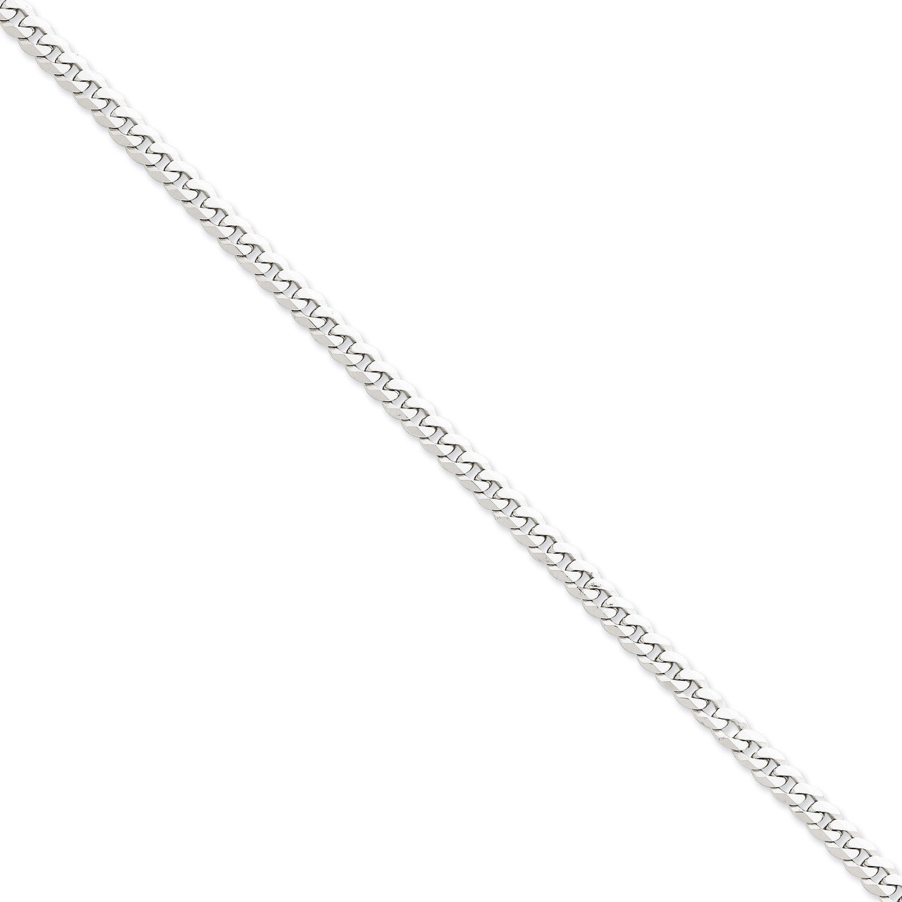 5.2mm Flat Curb Chain 20 Inch 14k White Gold WFBU140-20, MPN: WFBU140-20, 886774420189