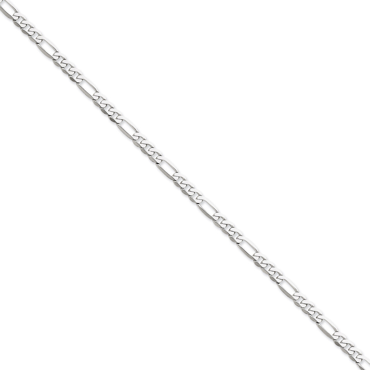 5.0mm Flat Figaro Chain 18 Inch 14k White Gold WFIG120-18, MPN: WFIG120-18, 886774419947