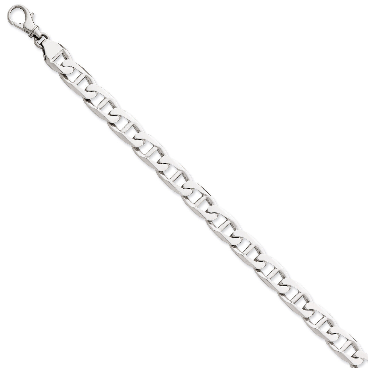 9mm Anchor Link Chain 24 Inch 14k White Gold WLK101-24