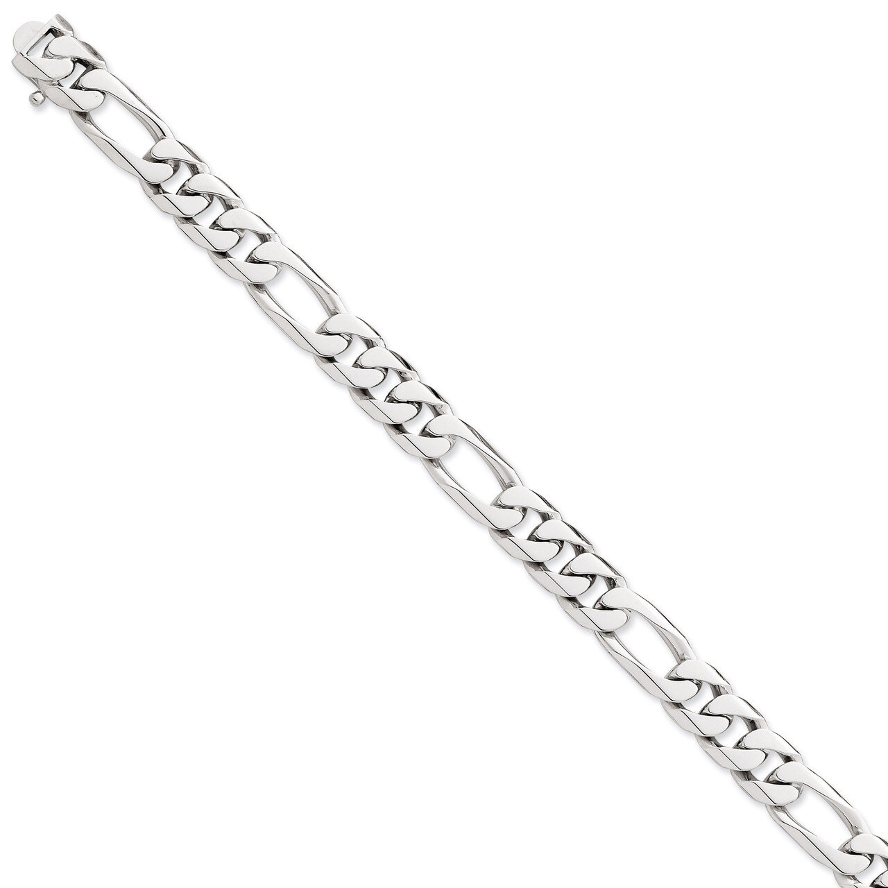 10.mm Hand-Polished Figaro Link Chain 22 Inch 14k White Gold WLK109-22