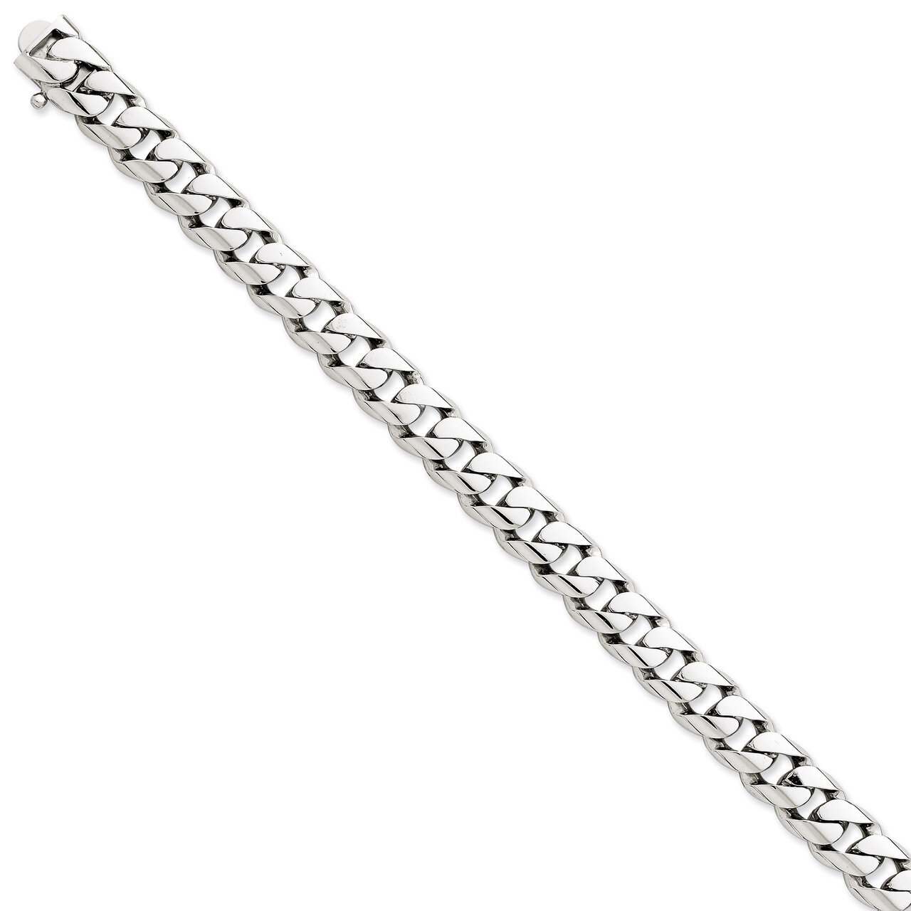 9mm Hand-Polished Curb Link Chain 24 Inch 14k White Gold WLK126-24, MPN: WLK126-24, 191101655081