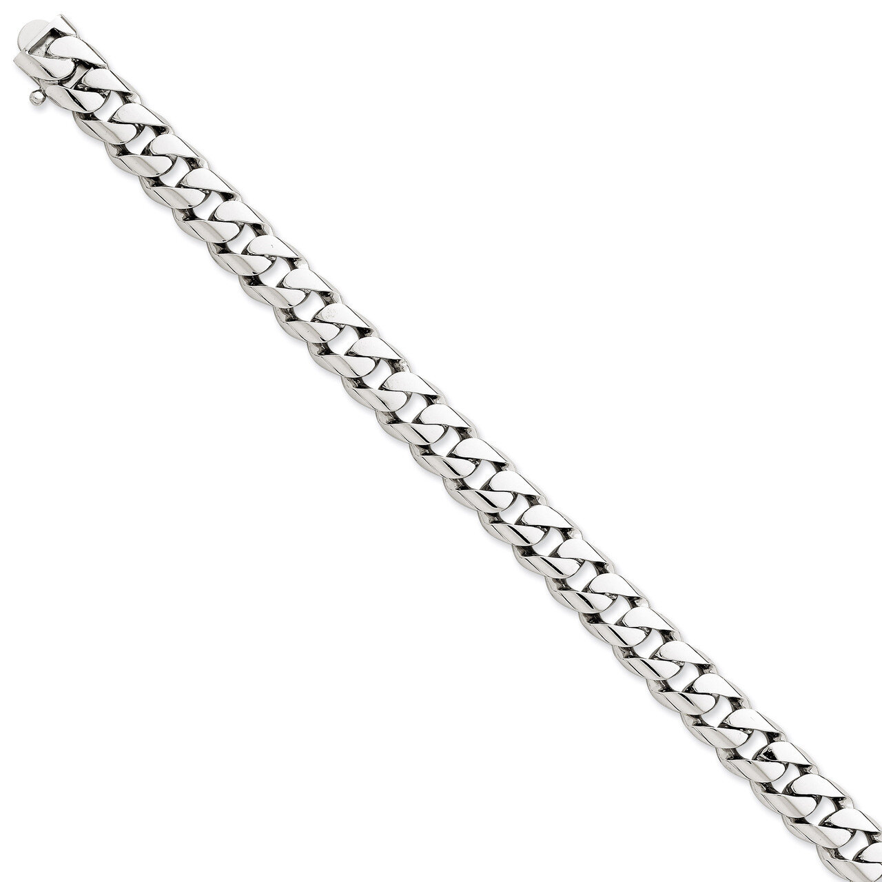 9.0mm Curb Link Chain 8 Inch 14k White Gold WLK126-8