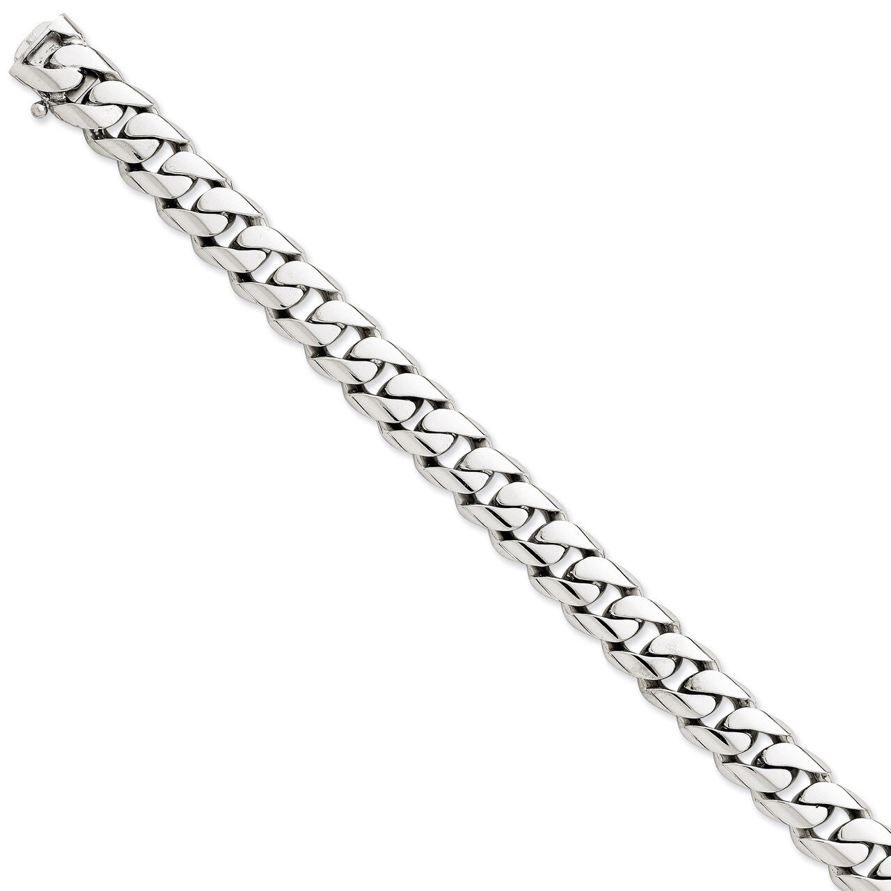 11mm Hand-Polished Curb Link Chain 22 Inch 14k White Gold WLK127-22