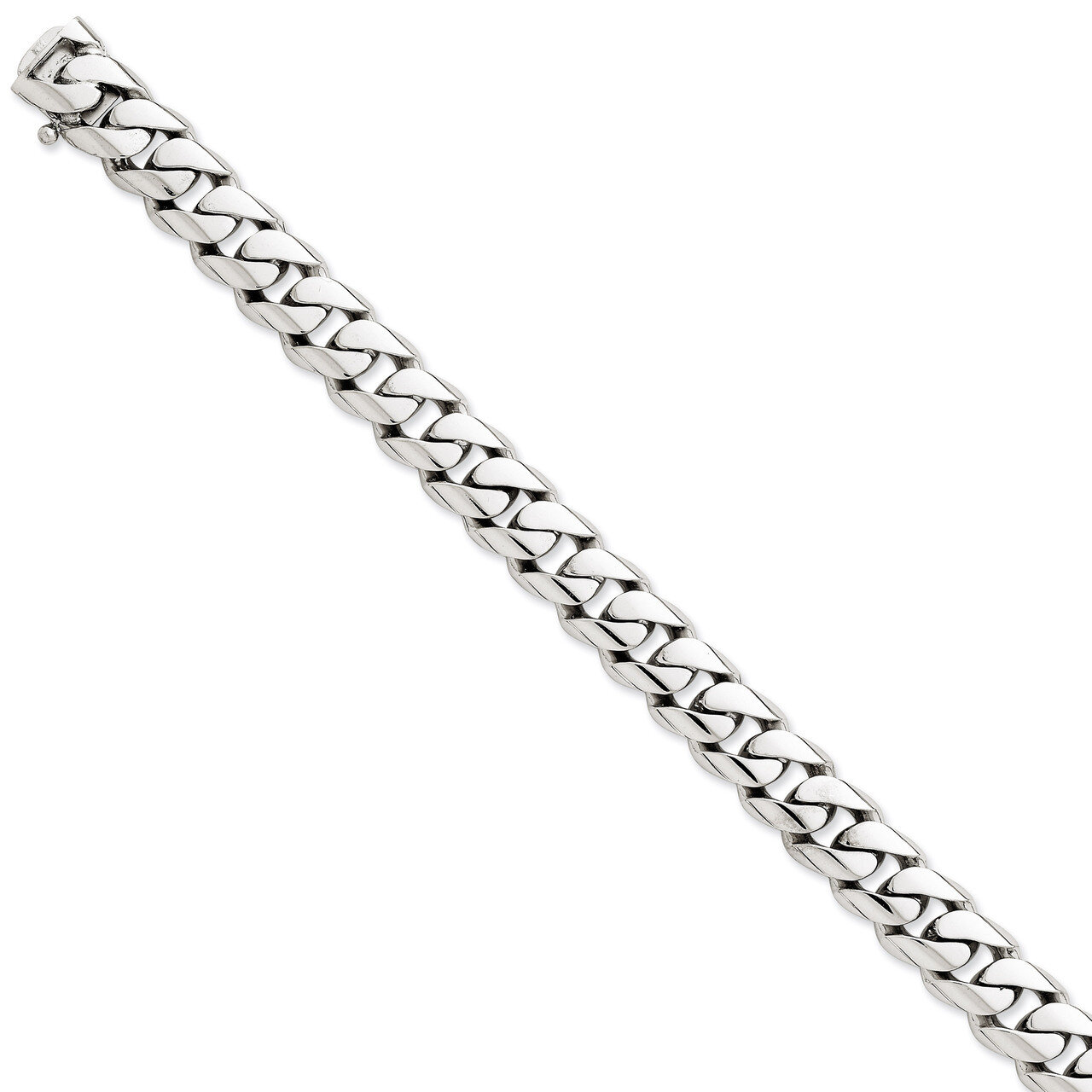 11mm Hand-Polished Curb Link Chain 24 Inch 14k White Gold WLK127-24, MPN: WLK127-24, 191101655111