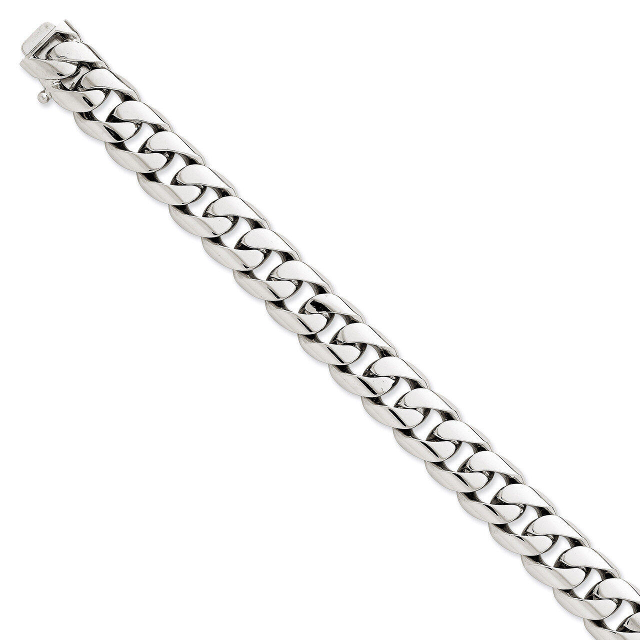 13.0mm Curb Link Chain 8 Inch 14k White Gold WLK128-9, MPN: WLK128-9, 886774405469