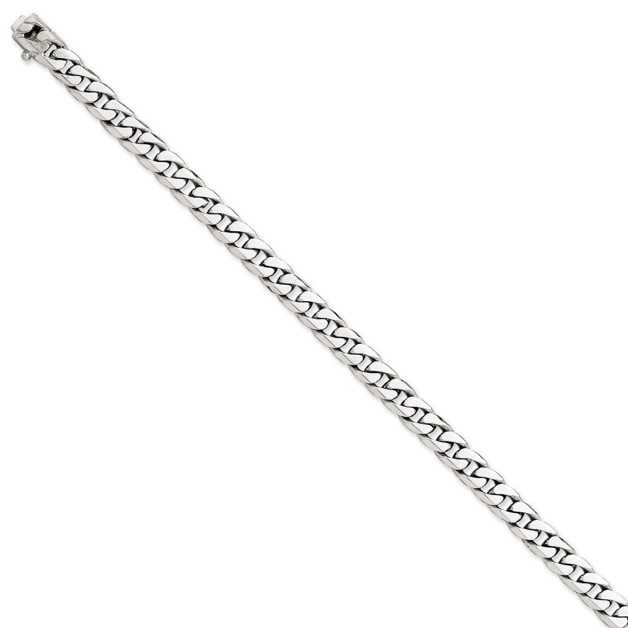 6mm Hand-Polished Curb Link Chain 9 Inch 14k White Gold WLK131-9