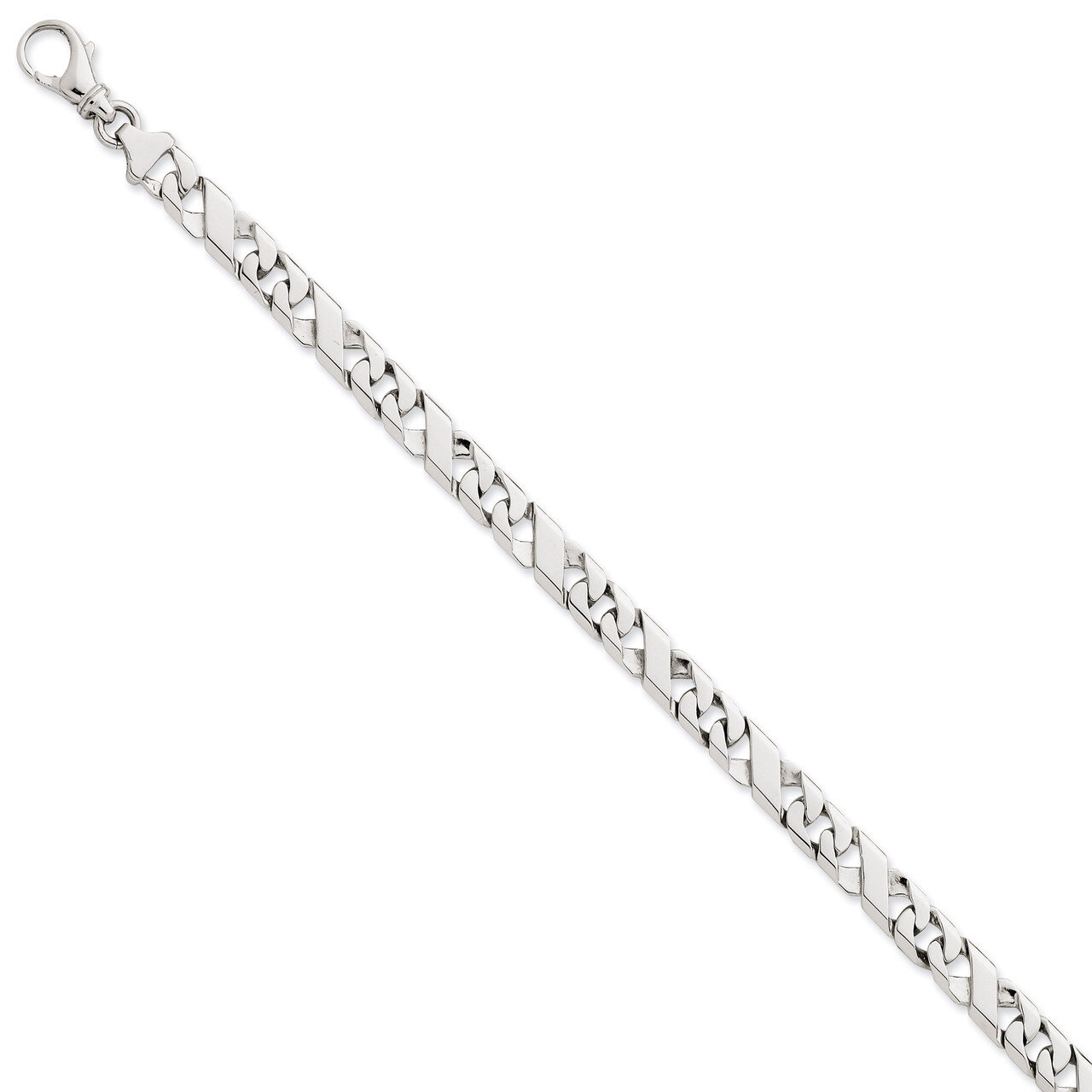 6mm Hand-Polished Fancy Link Chain 9 Inch 14k White Gold WLK165-9