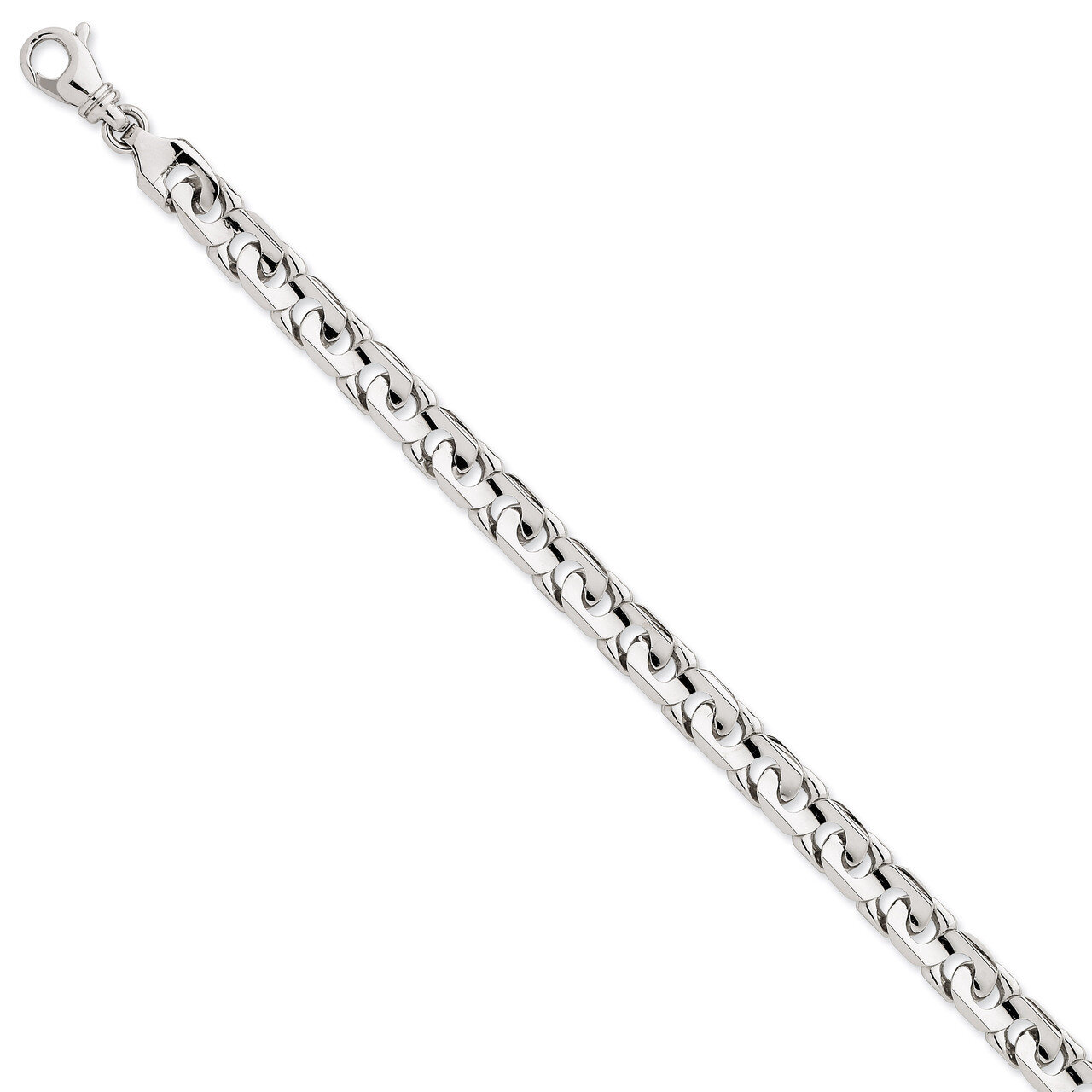 8mm Hand-polished Fancy Link Necklace 20 Inch 14k White Gold WLK178-20, MPN: WLK178-20, 191101372261