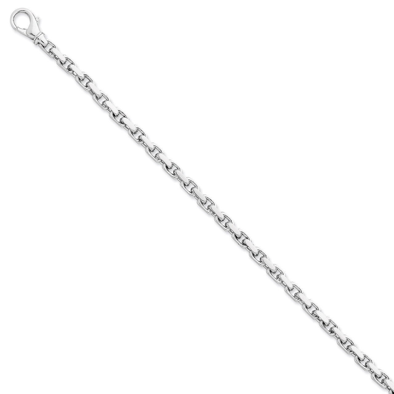 4.5mm Hand-Polished Link Chain 7 Inch 14k White Gold WLK302-7