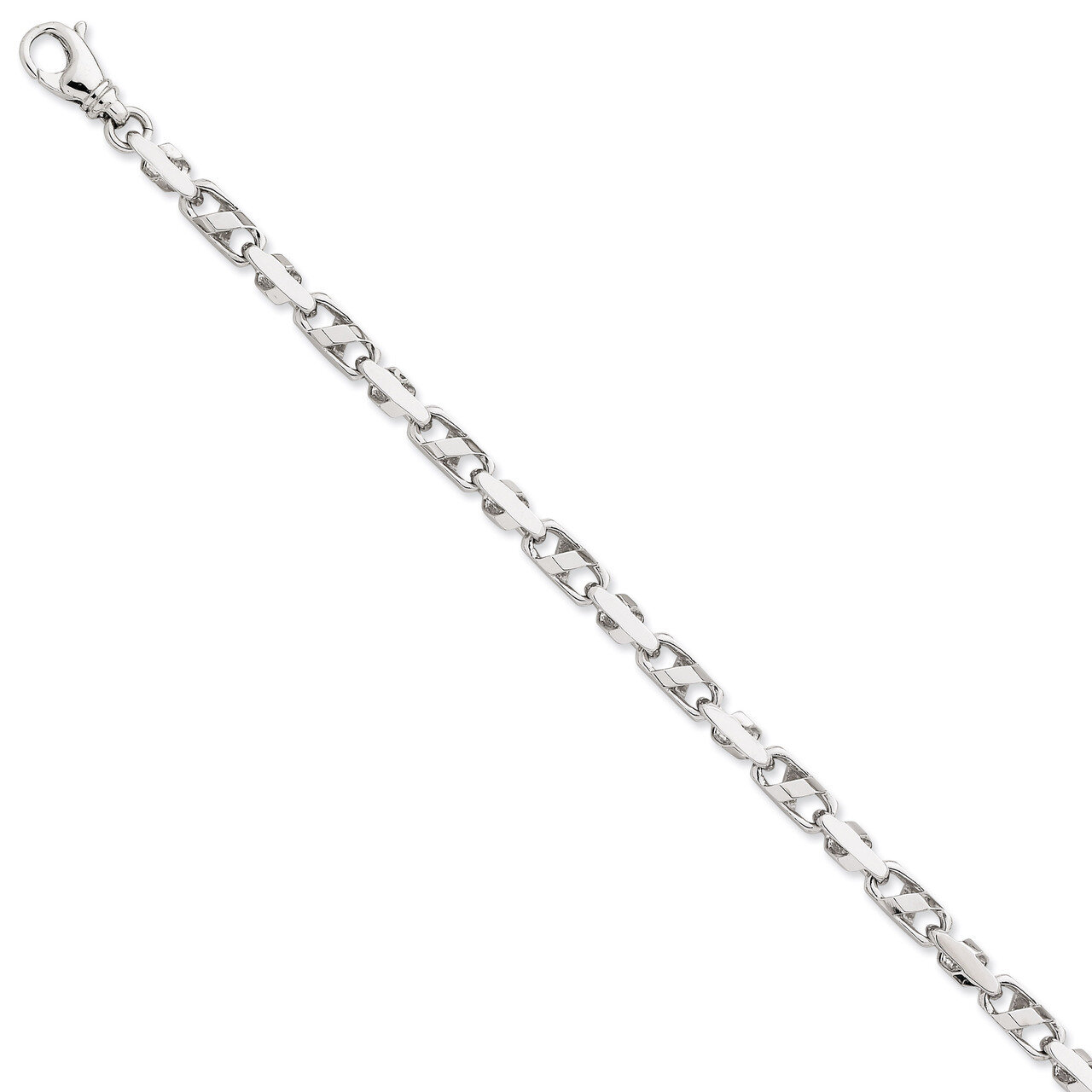 5.75mm Fancy Link Chain 22 Inch 14k White Gold WLK316-22