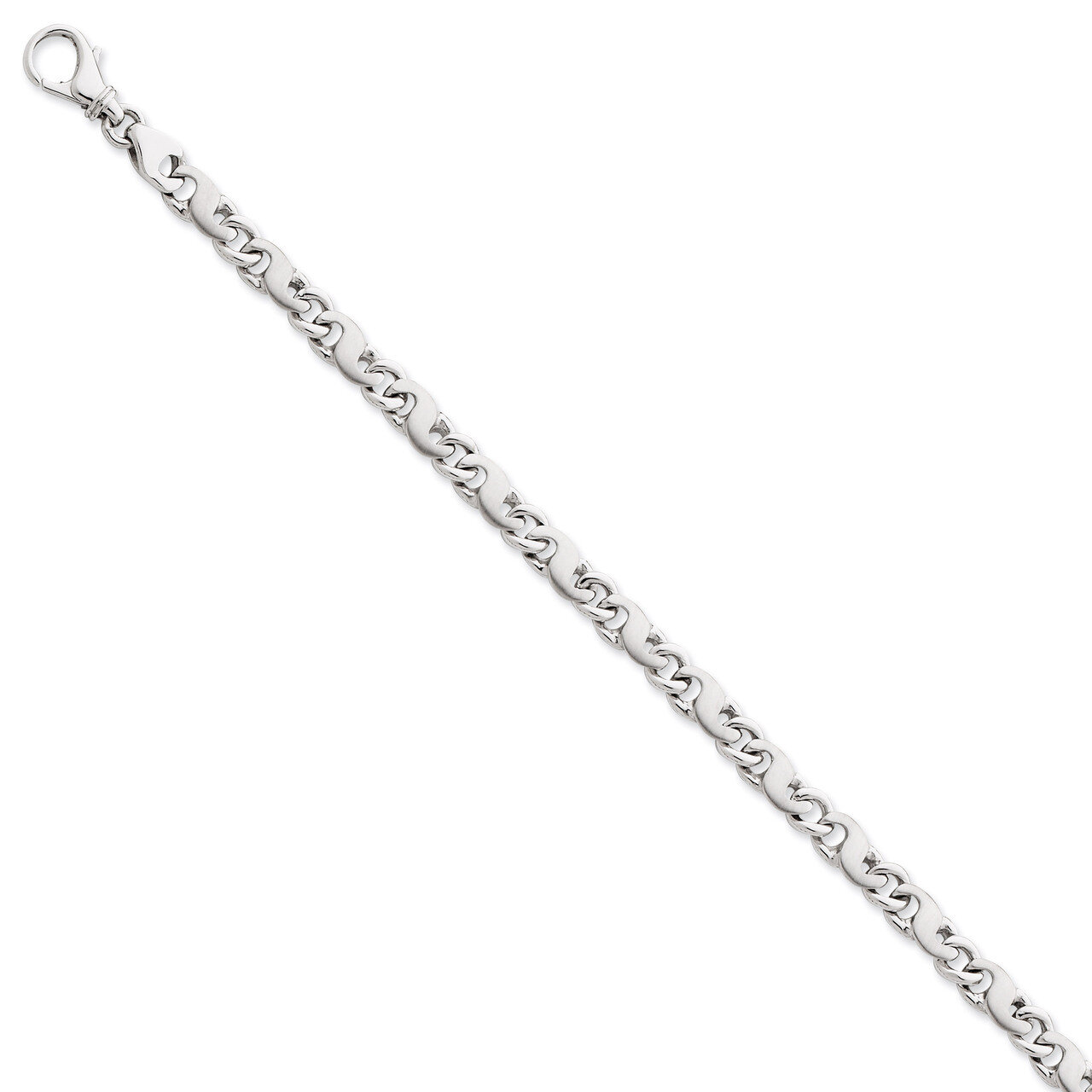 5.65mm Polished and Satin Fancy Link Bracelet 8 Inch 14k White Gold WLK365-8, MPN: WLK365-8, 883957…