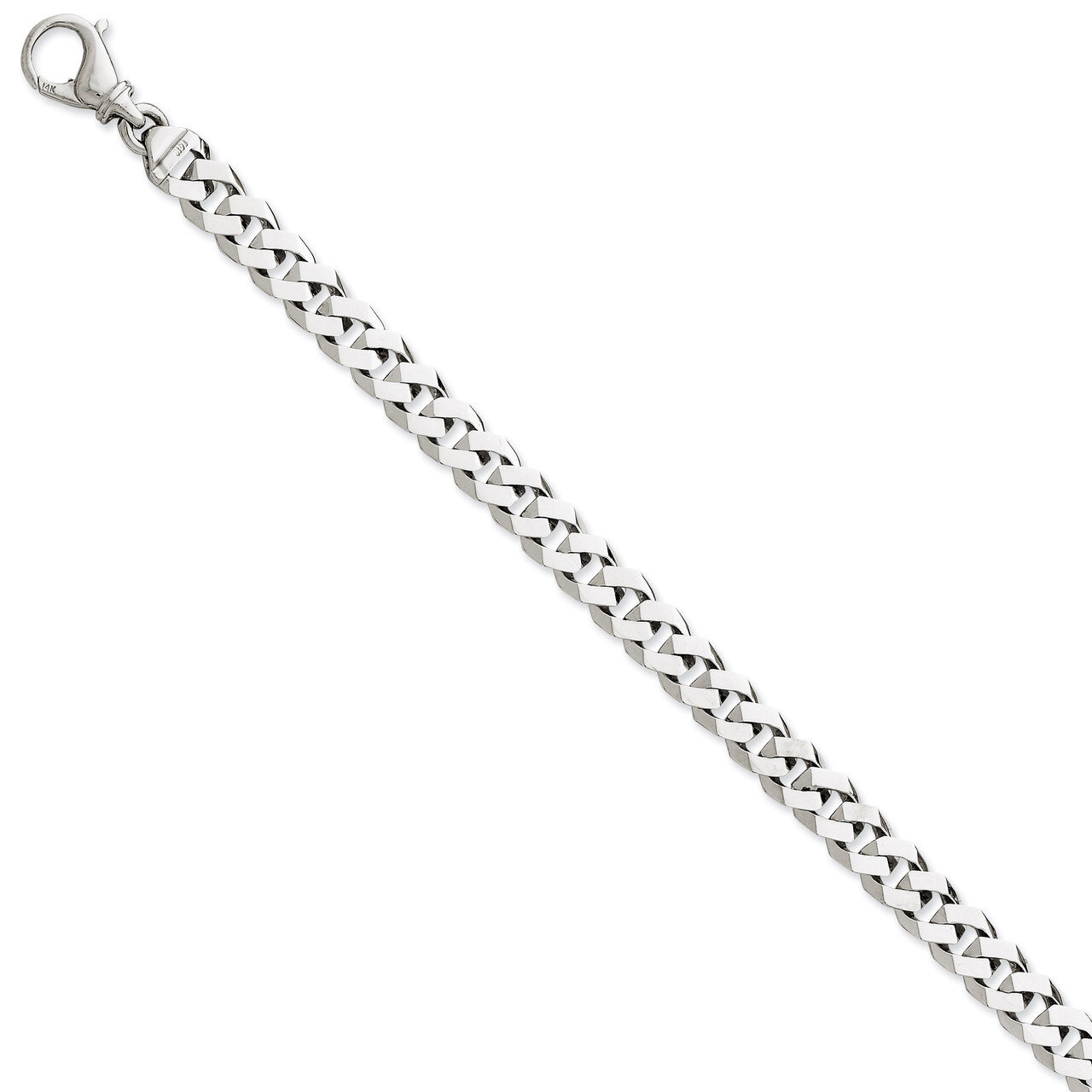 7.85mm Polished Link Chain 24 Inch 14k White Gold WLK375-24