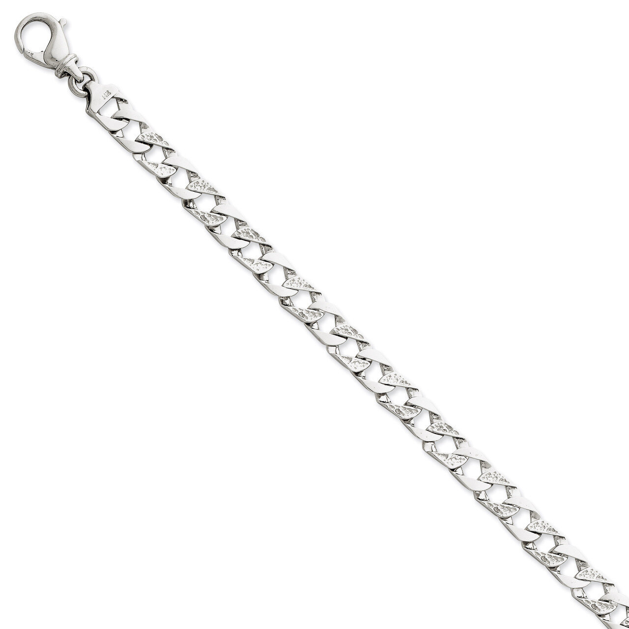 7.35mm Polished Fancy Link Chain 18 Inch 14k White Gold WLK394-18, MPN: WLK394-18, 191101715341