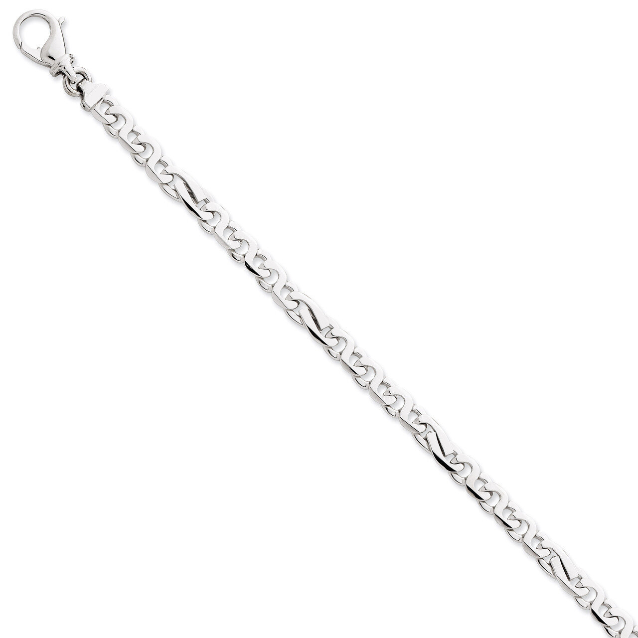 6.2mm Polished Fancy Link Bracelet 8 Inch 14k White Gold WLK400-8, MPN: WLK400-8, 883957371139