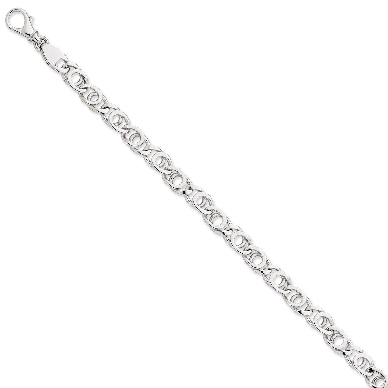 6.85mm Polished Fancy Link Chain 9 Inch 14k White Gold WLK405-9, MPN: WLK405-9, 191101715563