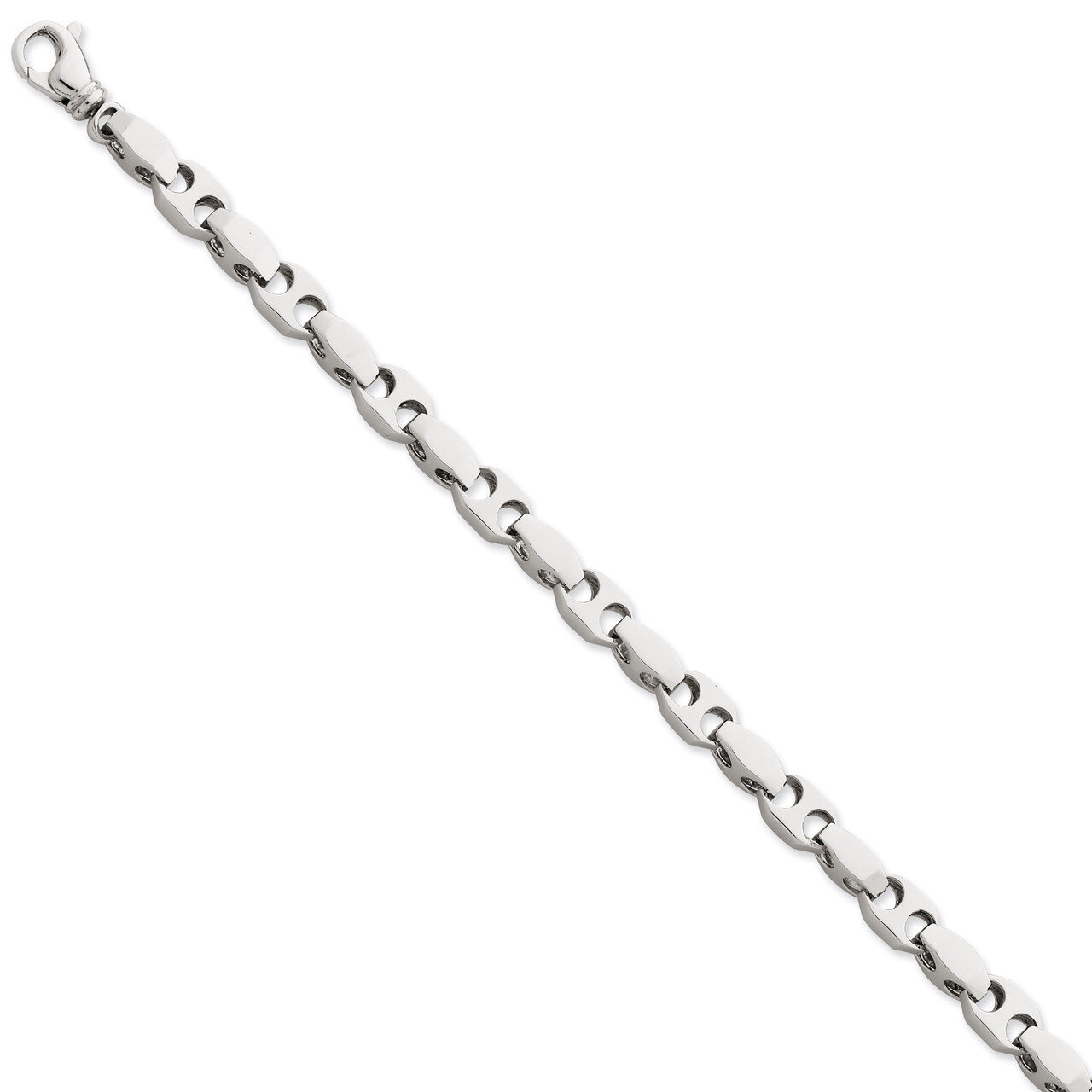 6.75mm Fancy Link Chain 9 Inch 14k White Gold WLK609-9, MPN: WLK609-9, 191101715976