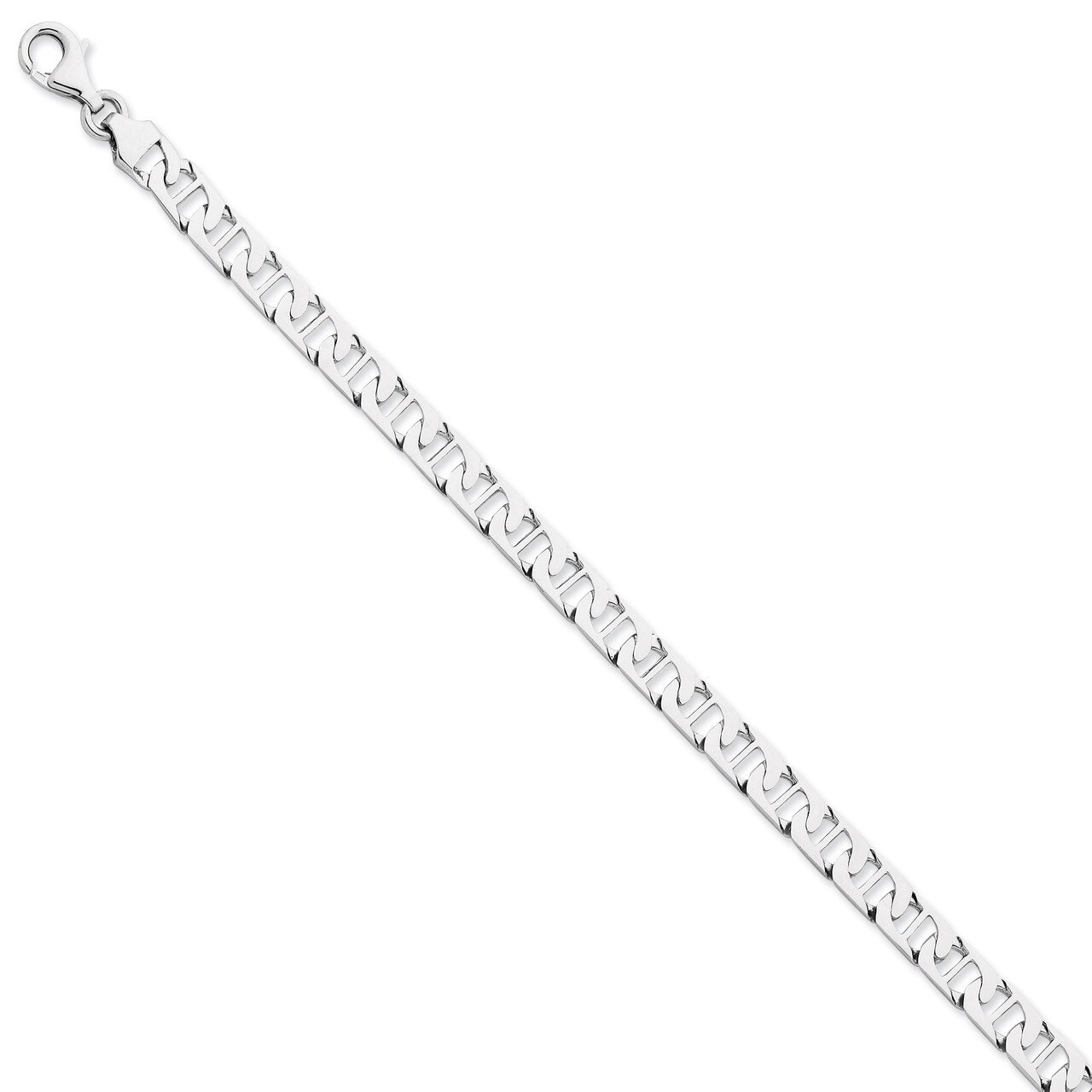 6.25mm Polished Fancy Anchor Link Chain 24 Inch 14k White Gold WLK683-24