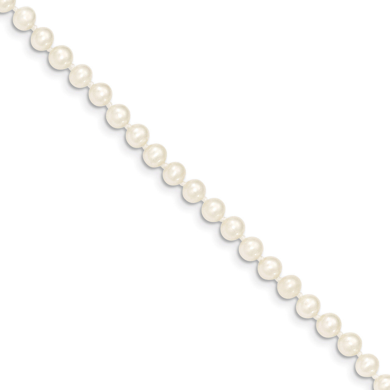 4-5mm White Cultured Near Round Pearl Necklace 16 Inch 14k Gold WPN040-16