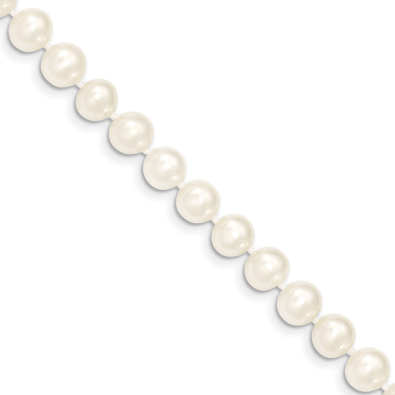 7-8mm White Cultured Near Round Pearl Necklace 16 Inch 14k Gold WPN070-16