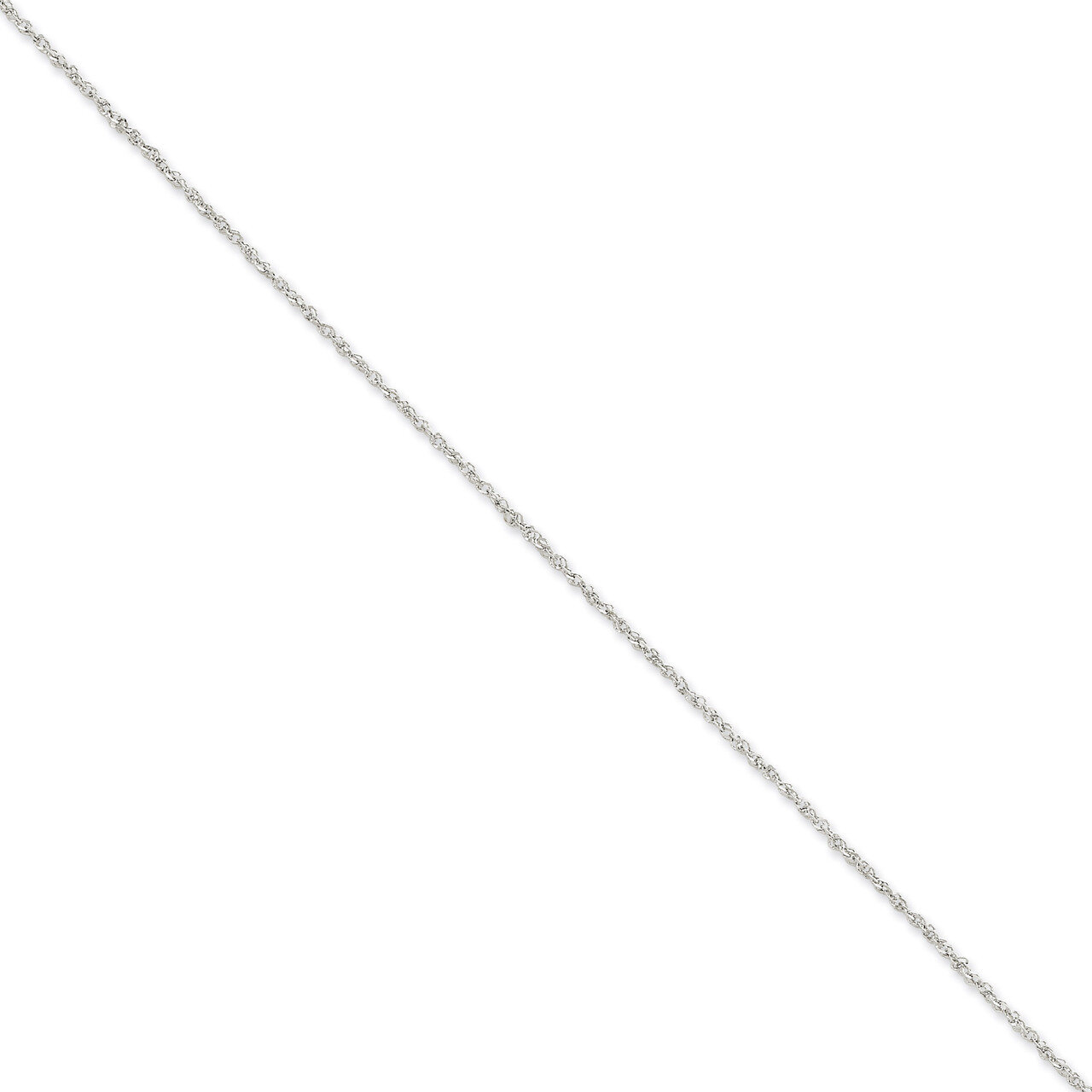 1.7mm Ropa Anklet 9 Inch 14k White Gold WRPA028-9