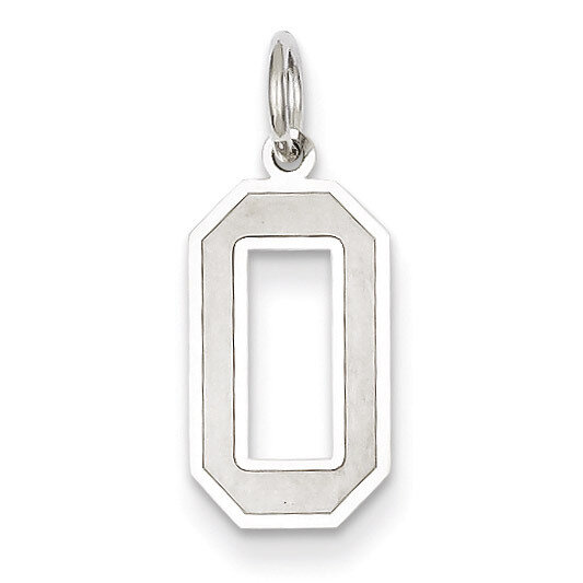 Medium Satin Number 0 Charm 14k White Gold WSM00, MPN: WSM00, 886774121178