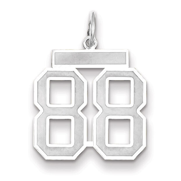 Medium Satin Number 88 Charm 14k White Gold WSM88, MPN: WSM88, 883957079509