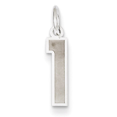 Small Satin Number 1 Charm 14k White Gold WSS01, MPN: WSS01, 886774121451