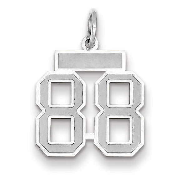 Small Satin Number 88 Charm 14k White Gold WSS88, MPN: WSS88, 883957072838