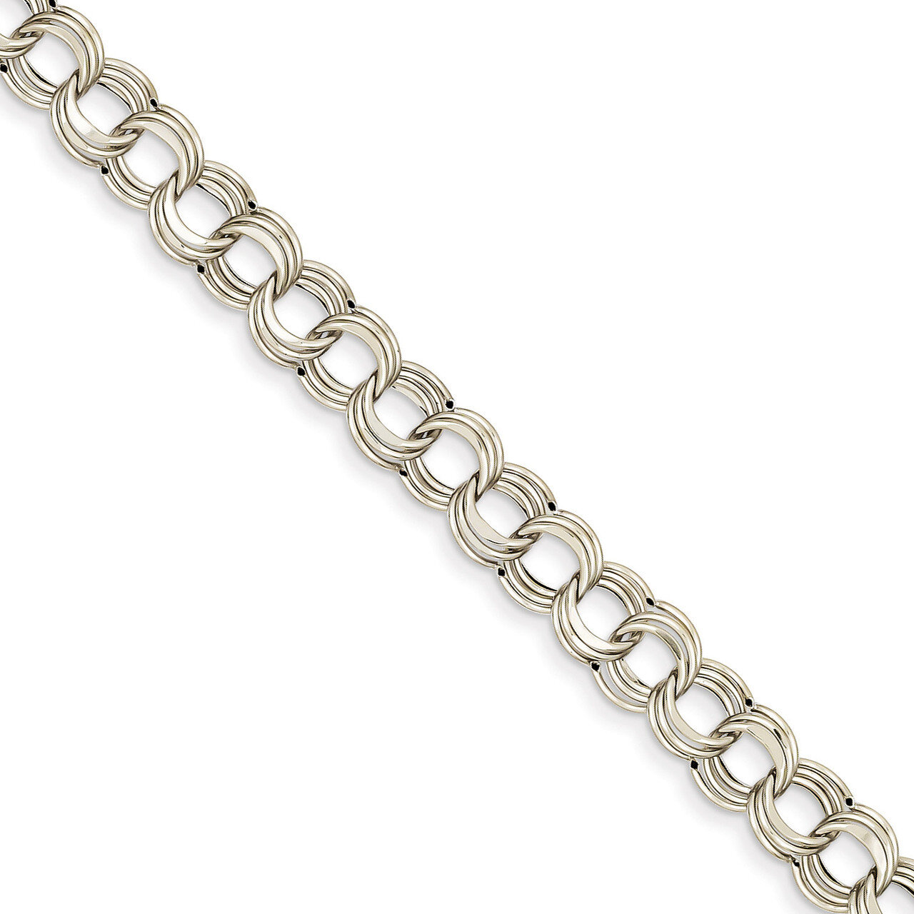 Lite 8mm Triple Link Charm Bracelet 8.25 Inch 14k White Gold WST2-8.25, MPN: WST2-8.25, 883957484471