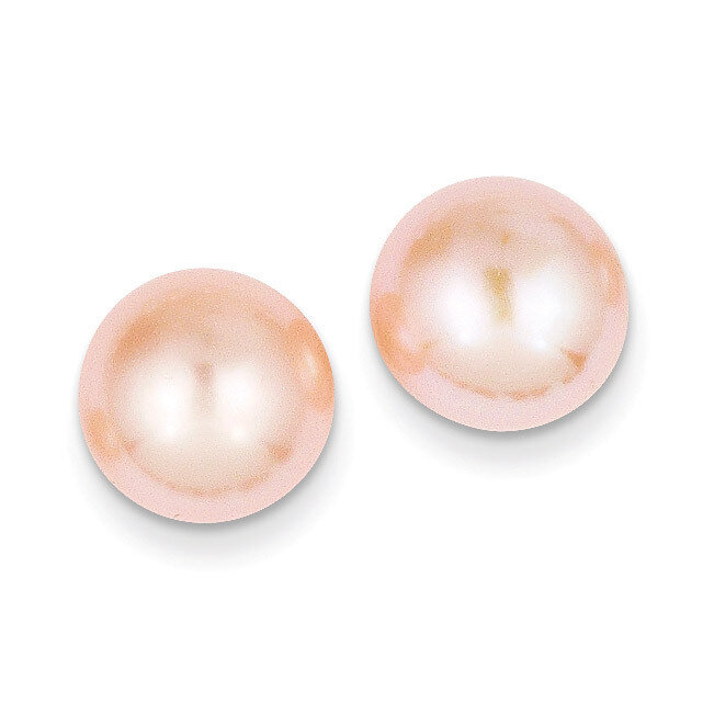 10-11mm Pink Button Cultured Pearl Stud Earrings 14k Gold X100BPI, MPN: X100BPI, 191101432842