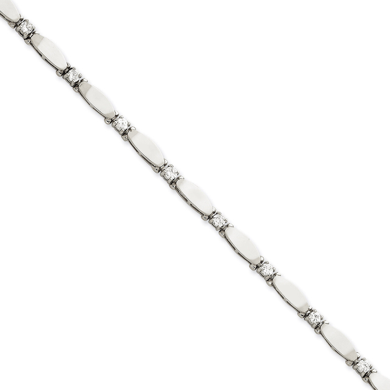7in Holds 11 3mm Stones 1.19ct Bar Link Tennis Bracelet Mounting 14k White Gold X2361W