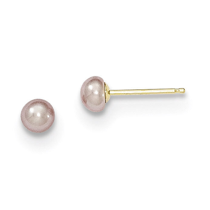 3-4mm Purple Button Cultured Pearl Stud Earrings 14k Gold X30BPU, MPN: X30BPU, 191101432996