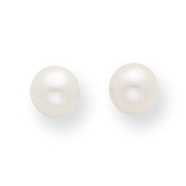 3-4mm White Round Cultured Pearl Stud Earrings 14k Gold X30PW, MPN: X30PW, 191101433030