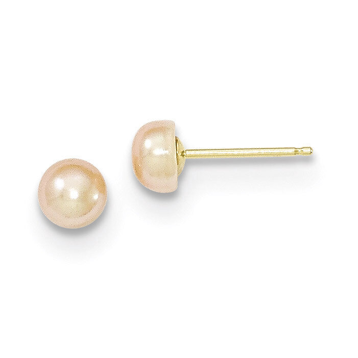 4-5mm Pink Cultured Button Pearl Stud Earrings 14k Gold X40BPI, MPN: X40BPI, 191101433047
