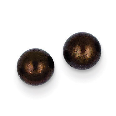 5-6mm Black Button Cultured Pearl Stud Earrings 14k Gold X50BB, MPN: X50BB, 815479016267