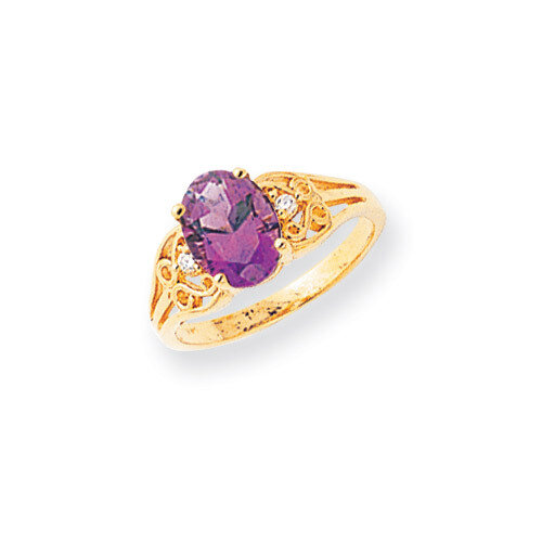 Amethyst Diamond ring 14k Gold X6106AM/AA, MPN: X6106AM/AA, 883957712536