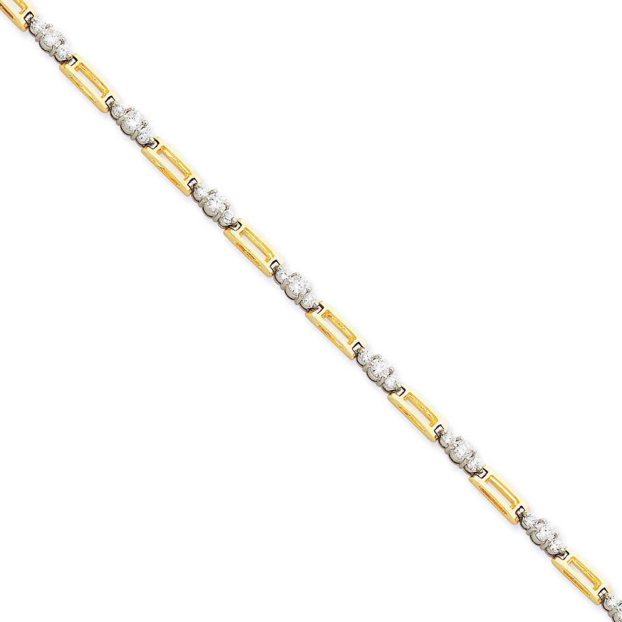 Holds 20 2.1mm & 10 3.1mm Stones 1.97ct Tennis Bracelet Mounting 14k Two-Tone Gold X638