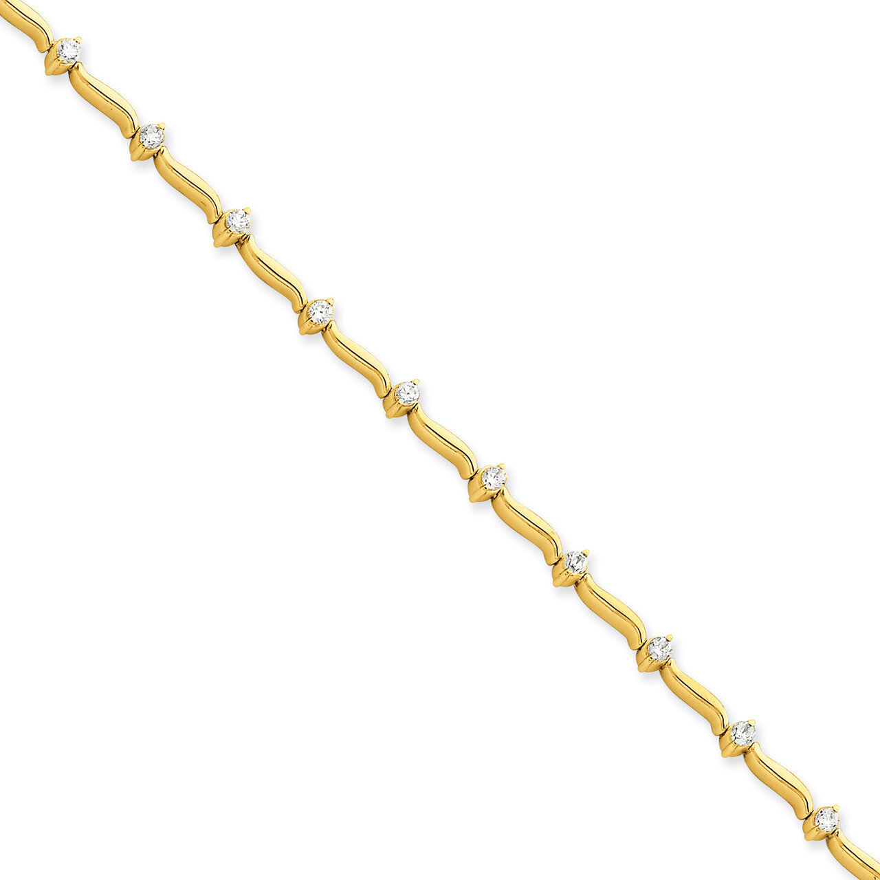 7in Holds 14 2.6mm Stones .98ct Bar Link Tennis Bracelet Mounting 14k Gold X656