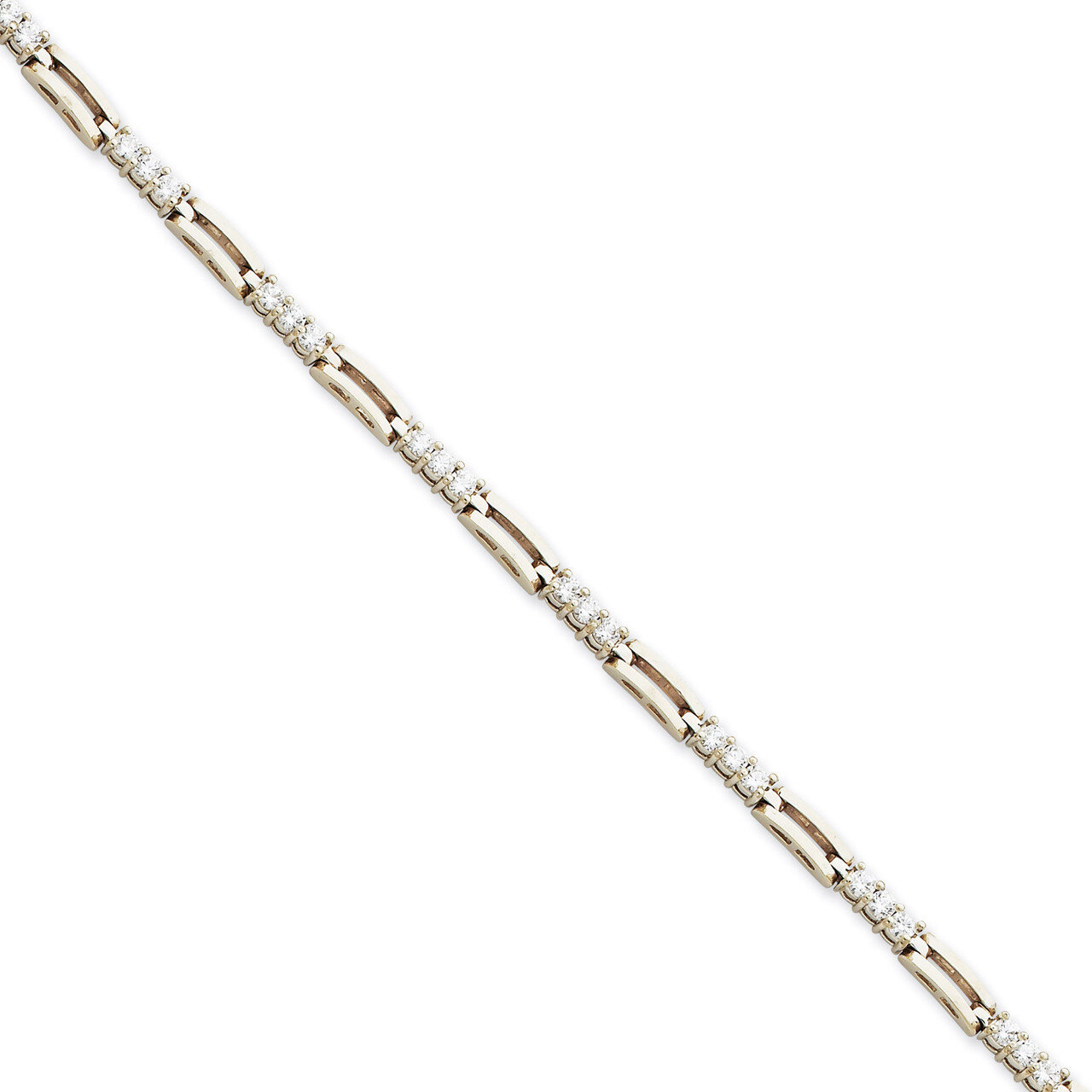 2.4mm Diamond Tennis Bracelet Mounting 14k White Gold X787W