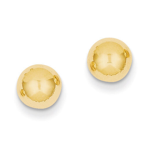7mm Ball Post Earrings 14k Gold Polished X7MMG
