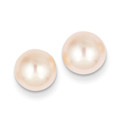 8-9mm Pink Button Cultured Pearl Stud Earrings 14k Gold X80BPI, MPN: X80BPI, 191101433337