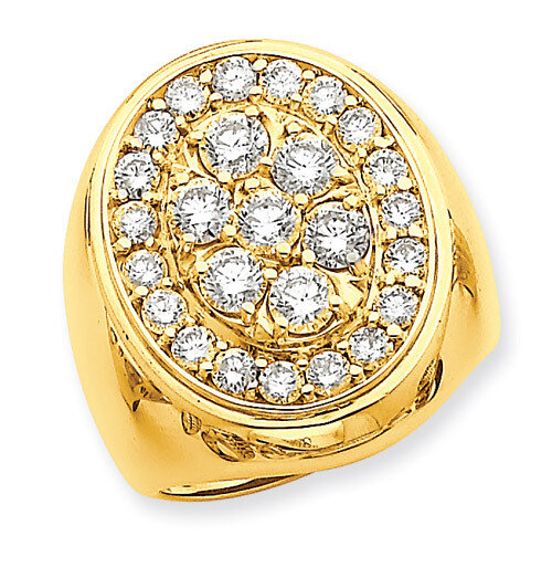 Circular Top 3ct Mens Diamond Ring Mounting 14k Gold Polished X9426