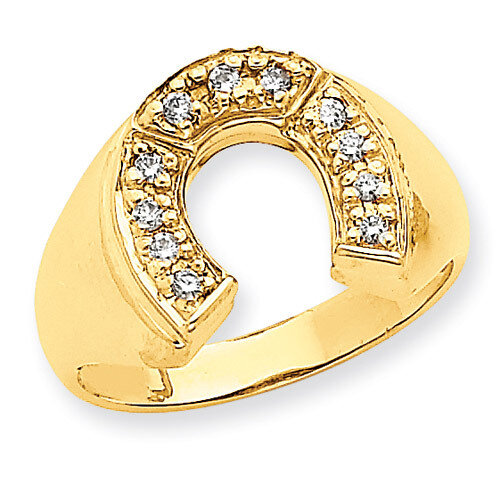 Mens Diamond Horseshoe Ring Mounting 14k Gold X9462