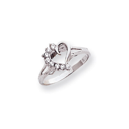 Polished Diamond Heart Ring 14k White Gold X9594AA, MPN: X9594AA, 191101375873